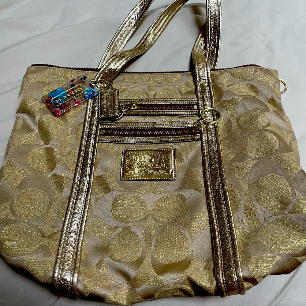 Gold Glitter Coach Poppy Bag.